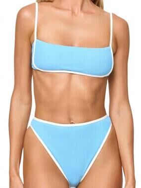 NEW L*SPACE hazel bikini top in seaspray/crm